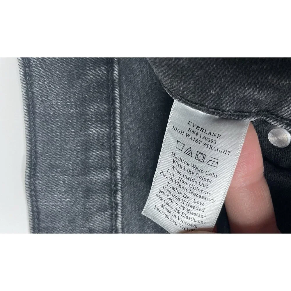 Everlane Women’s Ankle Jeans Black High Waist Straight 28 - Picture 5 of 8
